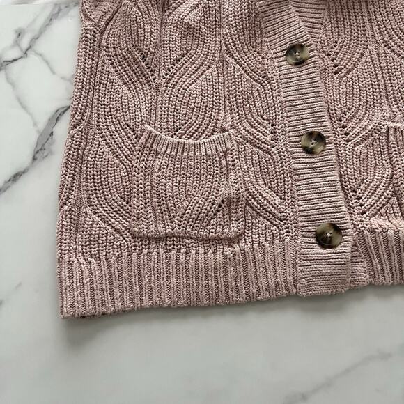 Madewell Hillview Cardigan Sweater in Wisteria Dove Sz Medium Cottage Core Chic - Picture 9 of 11